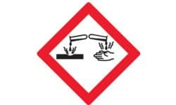 Corrosive material sign