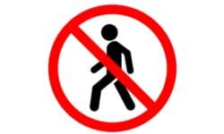 No pedestrian access sign